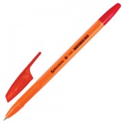 Ручка шариковая BRAUBERG 'X-333 Orange', КРАСНАЯ, корпус оранжевый, узел 0,7 мм, линия письма 0,35 мм, 142411