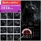 Календарь настенный перекидной 2026 г., BRAUBERG, 12 листов, 28,5х28,5 см, 'Black esthetic', 116927