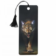 Закладка для книг с линейкой 3D-ОБЪЕМНАЯ BRAUBERG, 'Волк', с декоративным шнурком, 125756