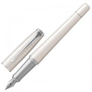 Ручка перьевая PARKER 'Urban Premium Pearl Metal CT', корпус жемчужный лак с гравировкой, хромированные детали, синяя, 1931609