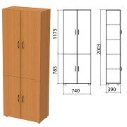 Шкаф закрытый 'Фея', 740х390х2000 мм, цвет орех милан (КОМПЛЕКТ)