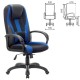 Кресло компьютерное BRABIX PREMIUM 'Rapid GM-102', экокожа/ткань, черное/синее, 532106