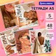 Тетради ДЭК А5 48 л. КОМПЛЕКТ 5 шт. BRAUBERG, скоба, клетка, матовая ламинация, лак, 'Style', 404672