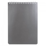 Блокнот А5 146х205 мм, 60 л., гребень, перфорация на отрыв, лакированный, BRAUBERG, 'Серебро', 111273