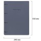 Тетрадь на кольцах БОЛЬШАЯ А4, 240х310 мм, 120 л., под кожу, BRAUBERG VISTA, 'Minimal', серый, 405202