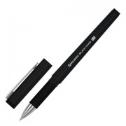Ручка гелевая с грипом BRAUBERG 'BLACK VIVID', ЧЕРНАЯ, корпус SOFT-TOUCH, пишущий узел 0,5 мм, линия письма 0,35 мм, 144541