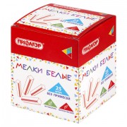 Мел белый БЕЗ ПРИМЕСЕЙ квадратный 25 штук, мягкое письмо, ПИФАГОР, картонная упаковка, 274122