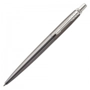 Ручка гелевая PARKER 'Jotter Premium Oxford Grey Pinstripe CT', корпус серебристый, детали из нержавеющей стали, черная, 2020645