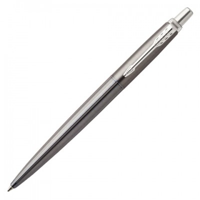 Ручка гелевая PARKER 'Jotter Premium Oxford Grey Pinstripe CT', корпус серебристый, детали из нержавеющей стали, черная, 2020645