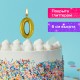Свеча-цифра для торта '0' золотая с глиттером, 6 см, ЗОЛОТАЯ СКАЗКА, на шпажке, в блистере, 591413