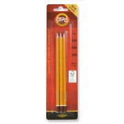 Карандаши чернографитные KOH-I-NOOR '1580', НАБОР 3 шт., HB, без резинки, заточенные, блистер, 15800HB001BL