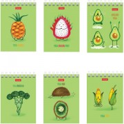 Блокнот МАЛЫЙ ФОРМАТ А7 75х105 мм, 60 л., гребень, картон, клетка, HATBER, 'Йога-Фитнес', 066625, 60Б7В1гр