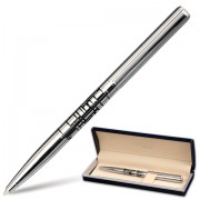 Ручка подарочная шариковая GALANT 'Basel', корпус серебристый с черным, хромированные детали, пишущий узел 0,7 мм, синяя, 141665