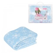 Плед новогодний, 150х200 см, 'Снежинки', полиэстер, 210 г/м2, ЗОЛОТАЯ СКАЗКА, 592530