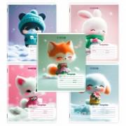 Тетради ДЭК 12 л., КОМПЛЕКТ 10 шт., BRAUBERG, клетка, обложка картон, 'МИЛЫЕ ЗВЕРУШКИ', 107319