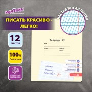 Тетрадь УЧУСЬ ПИСАТЬ №2 12л. частая косая линия, со справочным материалом, ЮНЛАНДИЯ, 404852