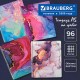 Тетрадь А5, 96 л., BRAUBERG, гребень, клетка, обложка картон, 'Мрамор' (микс в спайке), 404422