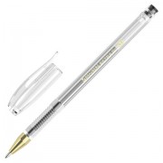 Ручка гелевая BRAUBERG 'EXTRA GLD', ЧЕРНАЯ, корпус прозрачный, узел 0,5мм, линия 0,35мм, 143901