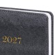 Ежедневник датированный 2027, А5, 138х213 мм, BRAUBERG 'Elegant', под кожу, застежка, черный, 118016