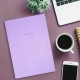 Блокнот БОЛЬШОЙ ФОРМАТ 200х290 мм, А4, 80 л., твердый, клетка, BRAUBERG 'Minimal', сиреневый, 116434