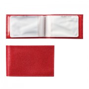 Визитница карманная BEFLER 'Ящерица', на 40 визитных карт, натуральная кожа, тиснение, красная, V.30.-3