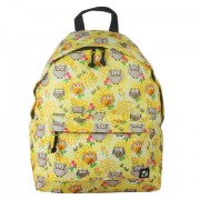 Рюкзак BRAUBERG универсальный, сити-формат, желтый, 'Совушки в цветах', 20 литров, 41х32х14 см, 226405
