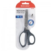 Ножницы BRAUBERG 'BOMB', 170 мм, графитовый цвет, 2-сторонняя заточка, эргономичные, 238857