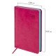 Ежедневник датированный 2026, А5, 138x213 мм, BRAUBERG 'Rainbow', под кожу, розовый, 117078