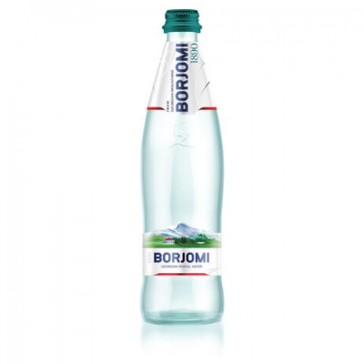 Вода ГАЗИРОВАННАЯ минеральная BORJOMI (БОРЖОМИ), 0,33 л, стеклянная бутылка