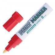 Маркер-краска лаковый (paint marker) MUNHWA 'Jumbo', 8 мм, КРАСНЫЙ, нитро-основа, алюминиевый корпус, JPM-03