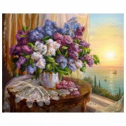 Картина стразами (алмазная мозаика), 30х40 см, ОСТРОВ СОКРОВИЩ 'Букет сирени', без подрамника, 663860