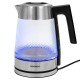 Чайник электрический с терморегулятором SONNEN KT-1809D, 1,8 л, 2200 Вт, 5 цветов подсветки, 5 температур, стекло текстура ромб, 455141