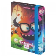 Блокнот с резинкой в клетку 96 л., МАЛЫЙ ФОРМАТ А6, 109х148 мм, BRAUBERG, кросс-серия 'МОНСТРИКИ', 117001