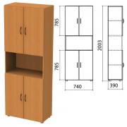 Шкаф полузакрытый 'Фея', 740х390х2000 мм, цвет орех милан (КОМПЛЕКТ)
