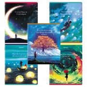 Тетради КОМПЛЕКТ 5 шт., А5, 96 л., BRAUBERG скоба, клетка, глянцевый лак, 'Dream World', 404402