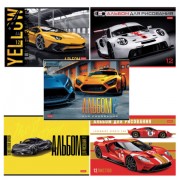 Альбом для рисования А4 12 л., скоба, обложка картон, HATBER, 205х290 мм, 'Спортивные авто', 079709, 12А4В