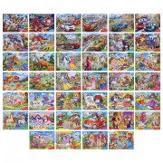 Пазлы картонные 24 элемента, КОМПЛЕКТ 40 шт., поле 17,5 х 13 см, РК
