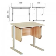 Стол-парта регулируемый 'ДЭМИ' СУТ.28, 900х530х530-815 мм, серый/ясень (КОМПЛЕКТ)