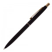 Ручка бизнес-класса шариковая BRAUBERG Brioso, СИНЯЯ, корпус черный с золотистым, лин, 143466