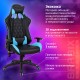 Кресло компьютерное BRABIX 'GT Master GM-110', две подушки, экокожа, черное/голубое, 531928