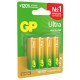 Батарейки КОМПЛЕКТ 4 шт., GP Ultra G-Tech, AA (LR6, 15А), алкалиновые, пальчиковые, 15AUA21-2CRSBC4