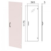 Дверь СТЕКЛО тонированное, средняя, 'Фея', 'Монолит', 365х1175х5 мм, без фурнитуры, ДМ43