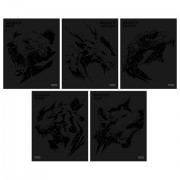 Тетрадь А5, 48 л., HATBER, скоба, клетка, матовая ламинация, 3D-лак, 'Shadow' (микс в спайке), 093204, 48Т5лолВ1