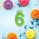 Свеча-цифра для торта '6' 'С глазками', 6 см, ЗОЛОТАЯ СКАЗКА, с держателем, в блистере, 591409