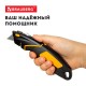 Нож универсальный мощный цинковый BRAUBERG METALLIC PRO, автофиксатор, резиновые вставки, 238738