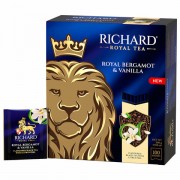 Чай RICHARD 'Royal bergamot & vanilla ' черный, 100 пакетиков в конвертах по 2 г, ш/к, 102736