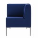 Кресло мягкое угловое 'Хост' М-43, 620х620х780 мм, без подлокотников, экокожа, темно-синее