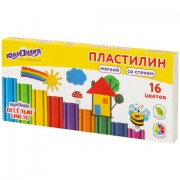 Пластилин мягкий ЮНЛАНДИЯ 'ВЕСЕЛЫЙ ШМЕЛЬ', 16 цветов, 240 г, СО СТЕКОМ, 106673