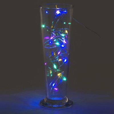 Электрогирлянда светодиодная ЗОЛОТАЯ СКАЗКА 'Роса', 20 ламп, 2 м, многоцветная, на батарейках, 591101