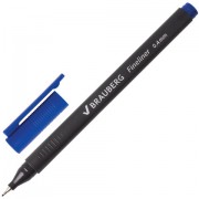 Ручка капиллярная BRAUBERG 'Carbon', СИНЯЯ, металлический наконечник, трехгранная, линия письма 0,4 мм, 141522